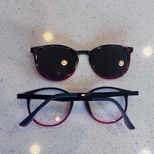 BRAND NEW BLUE DUO EYEGLASSES W/CLIP